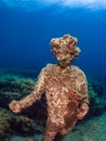 Statue of Dionysus with a crown of ivy in ClaudioÃ¢â¬â¢s Ninfeum. underwater, archeology.